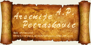 Arsenije Petrašković vizit kartica